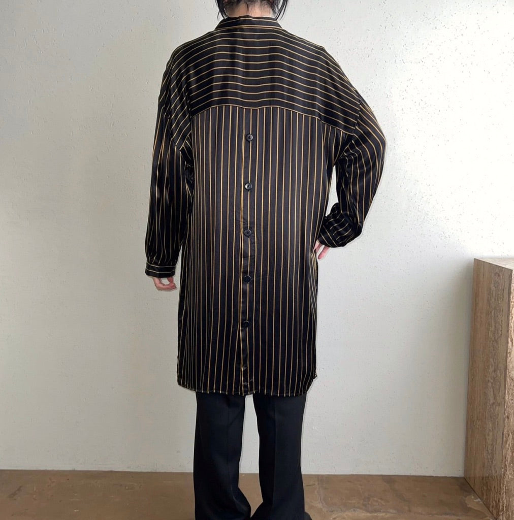 80s Striped Long Blouse Made in Germany