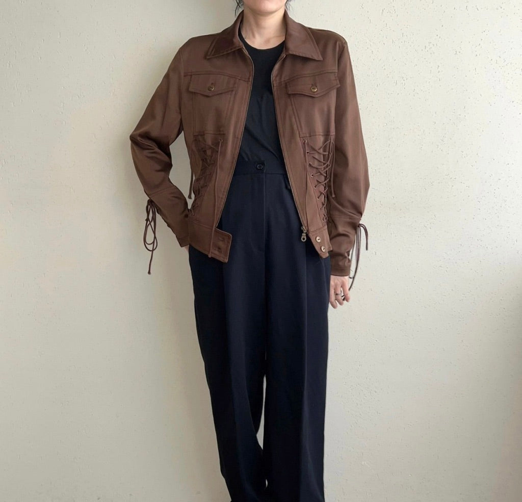 90s EURO Lace Up Design Jacket