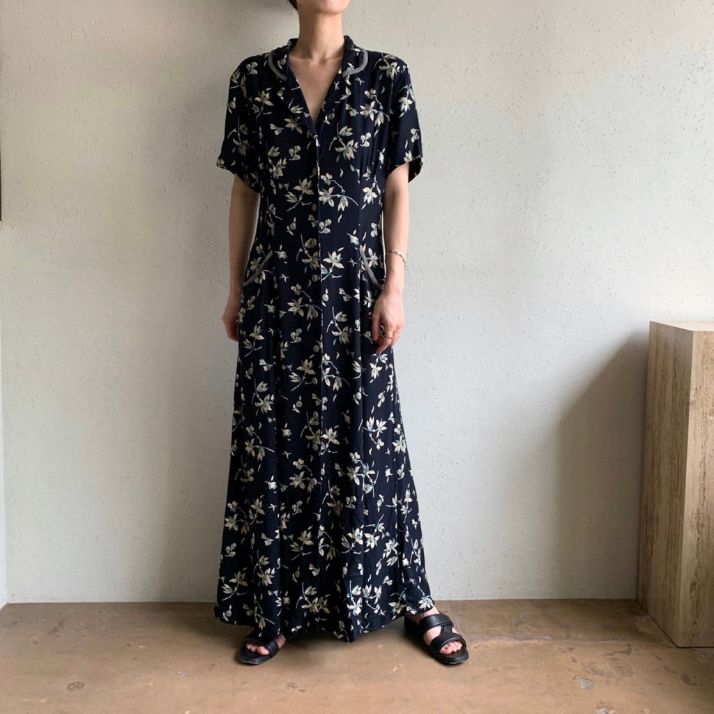 90s Printed Dress Made in USA