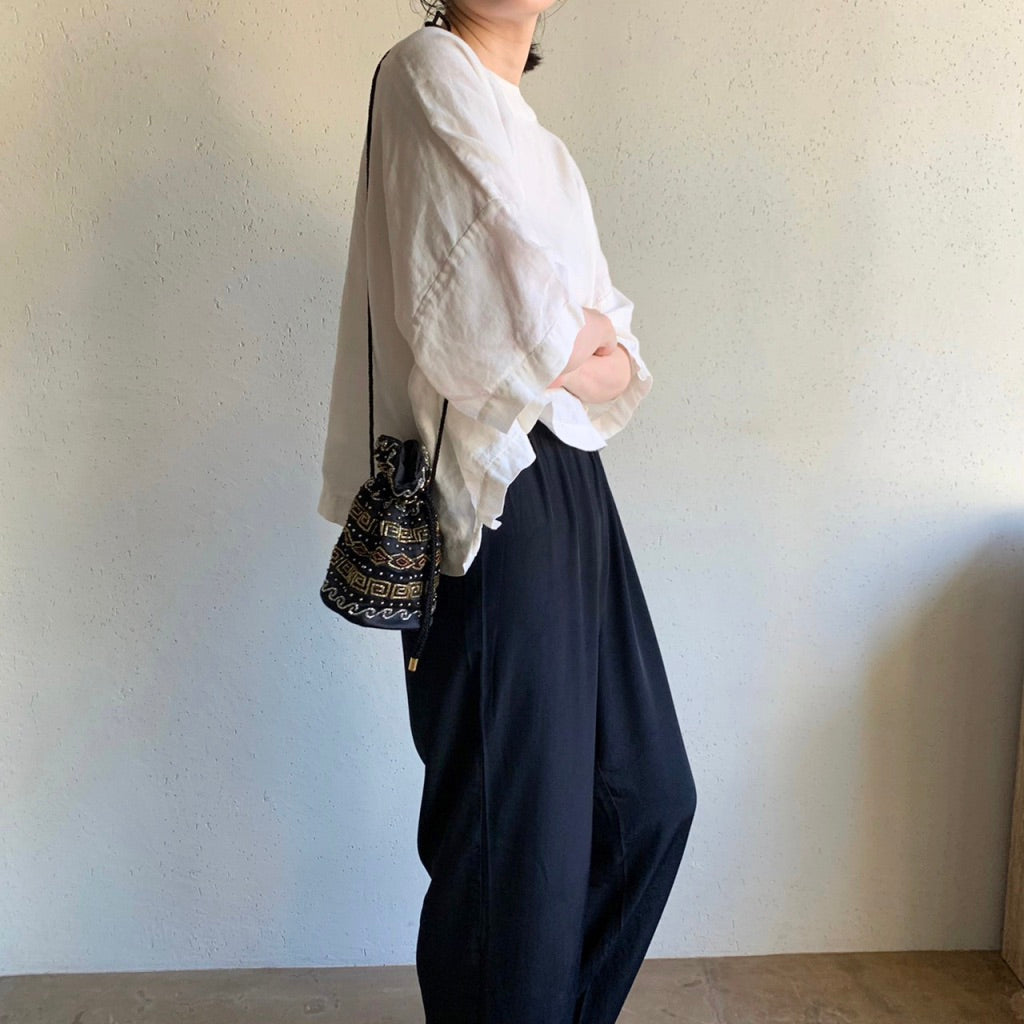 80s Black Beaded Bag