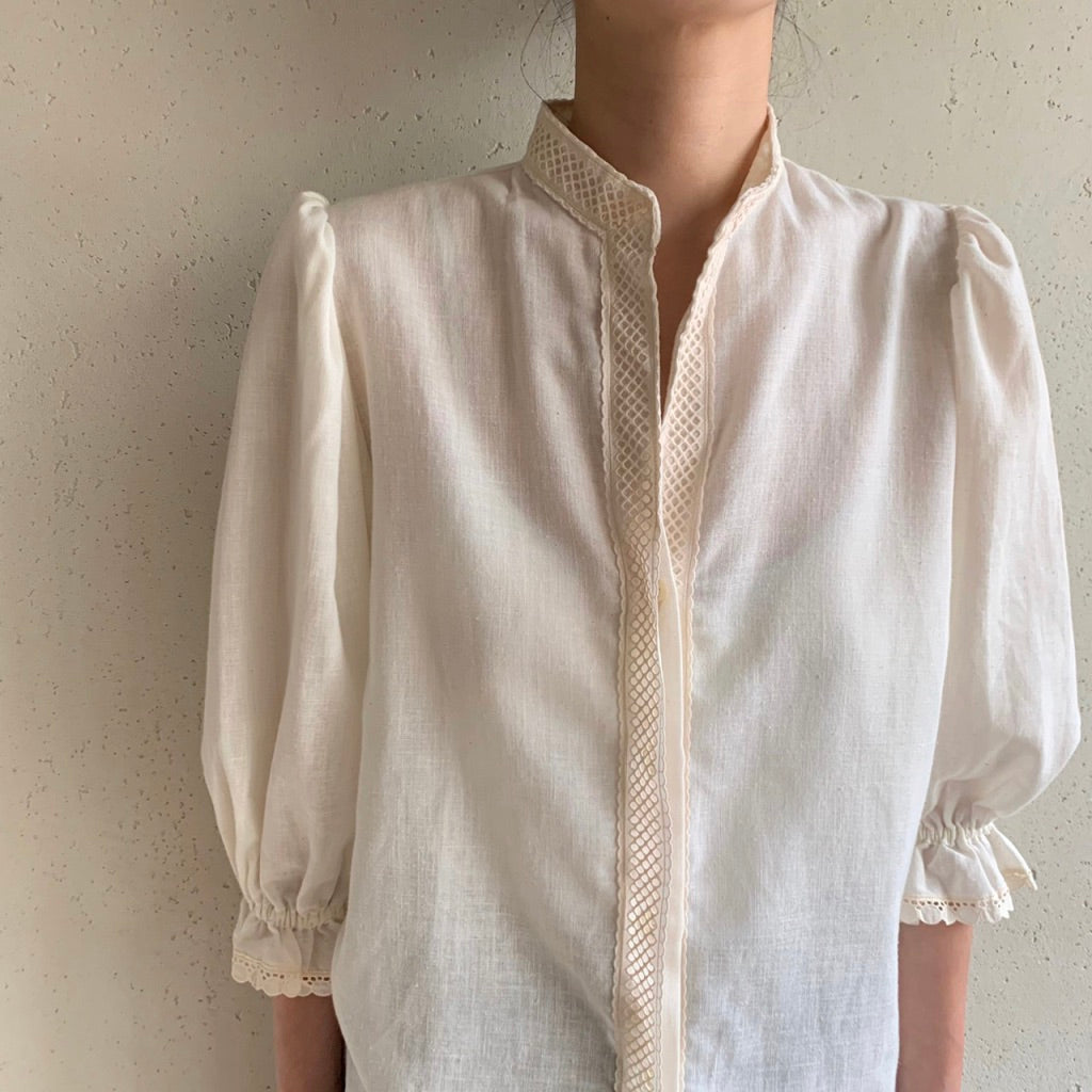80s EURO Lace Design Blouse
