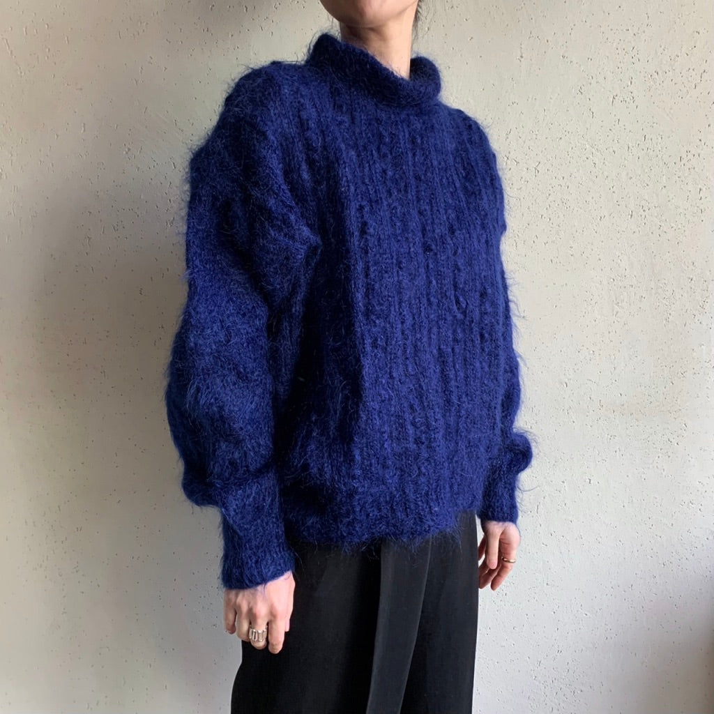 80s Mock Neck Navy Knit