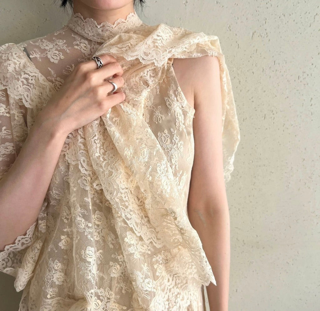 70s Lace Sheer Dress