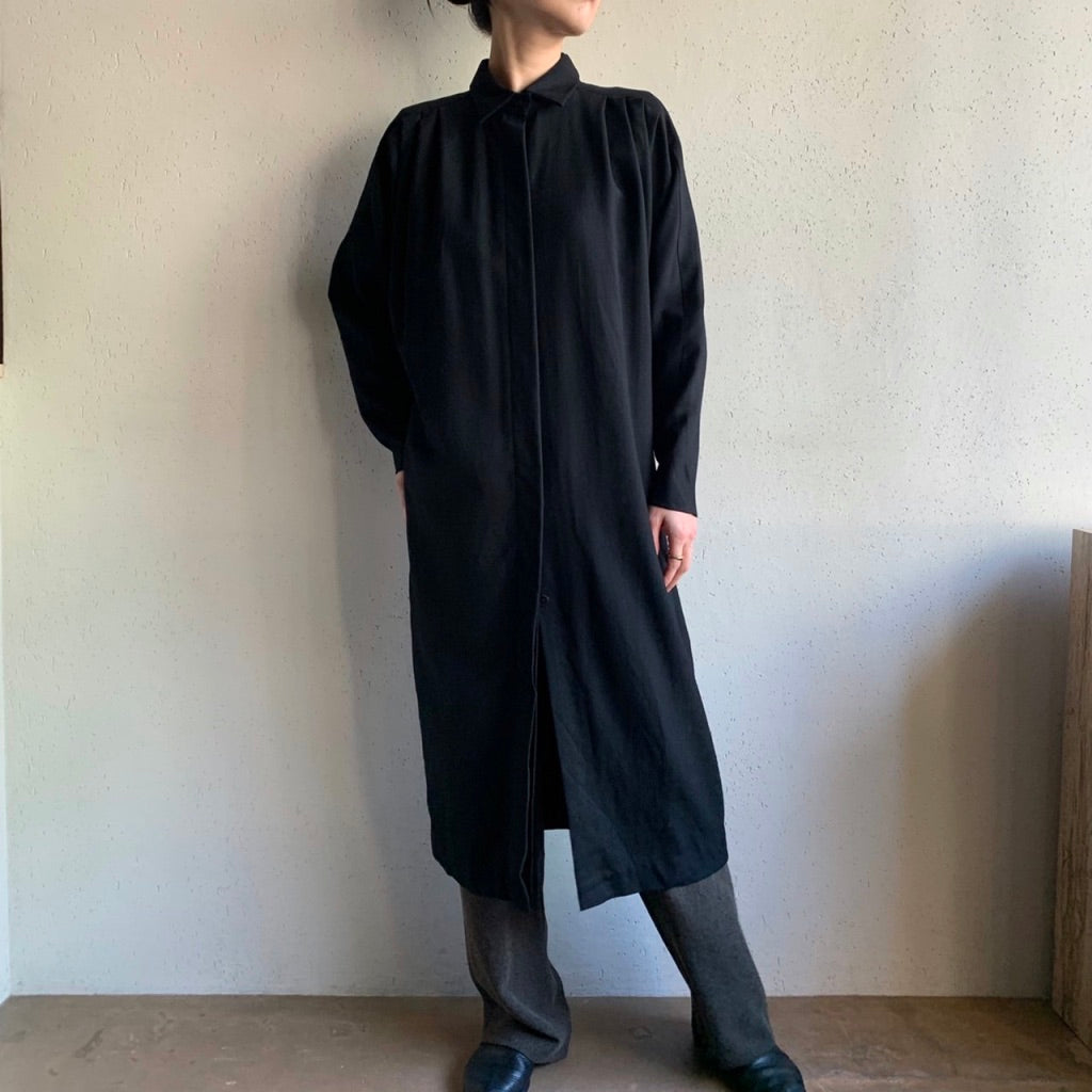 90s Wool Shirt Dress Made in USA