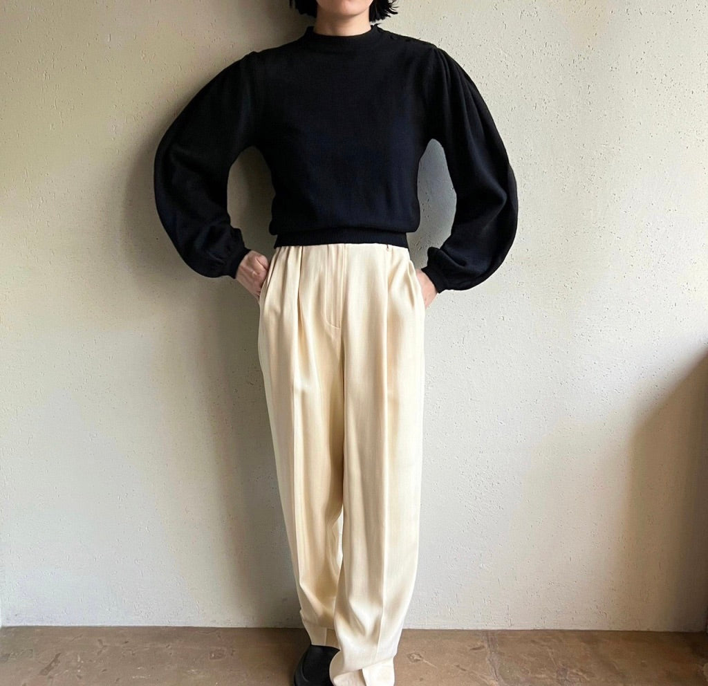 90s Balloon Sleeve Design Knit Top