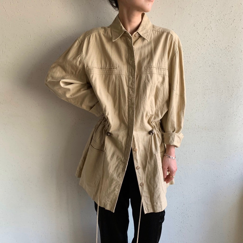 90s Linen Oversized Design Jacket