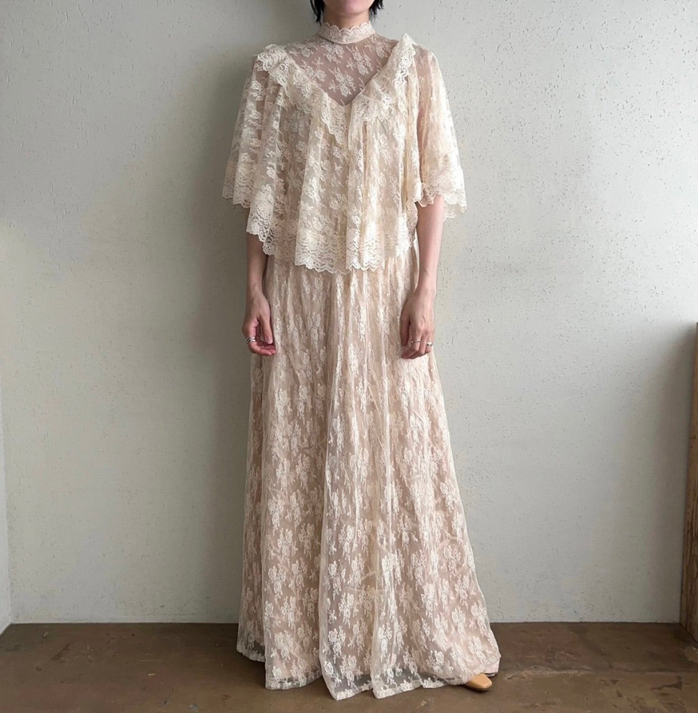 70s Lace Sheer Dress
