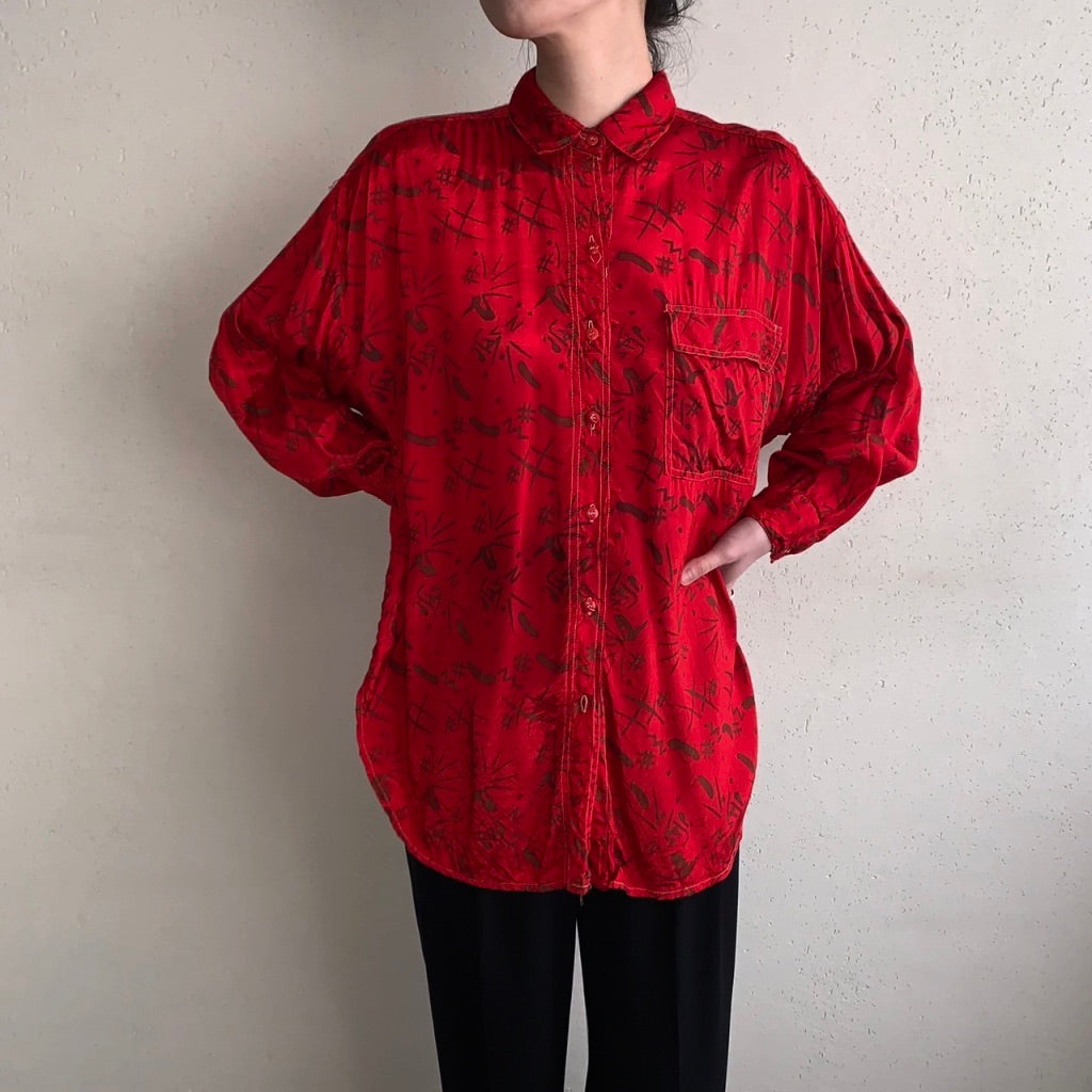 90s Abstract Rayon Shirt