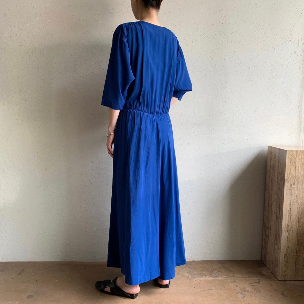 80s Blue Dress Made in USA
