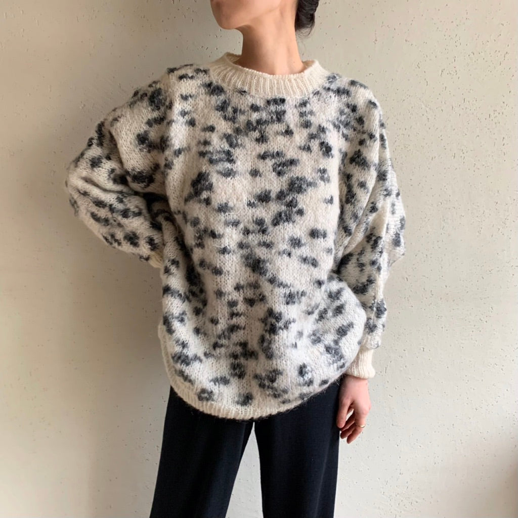 80s Black ×White Knit