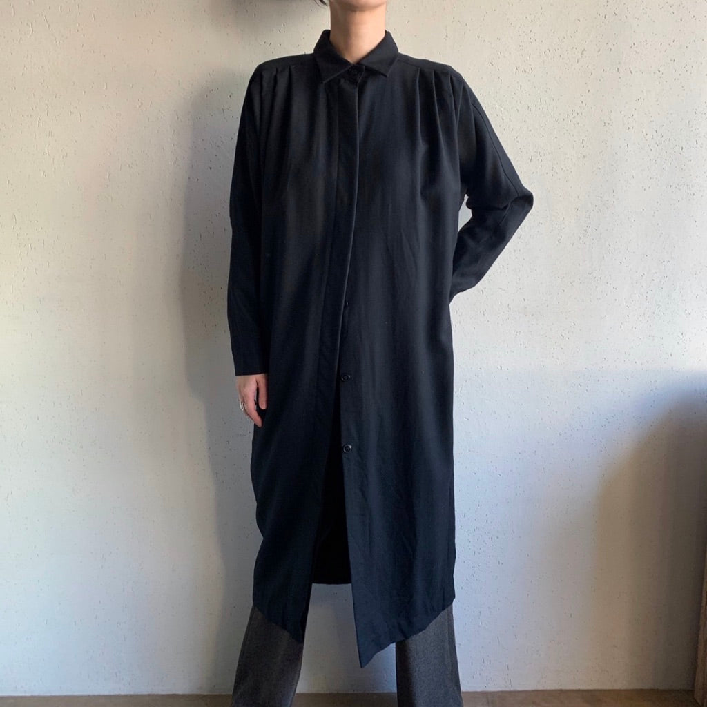 90s Wool Shirt Dress Made in USA