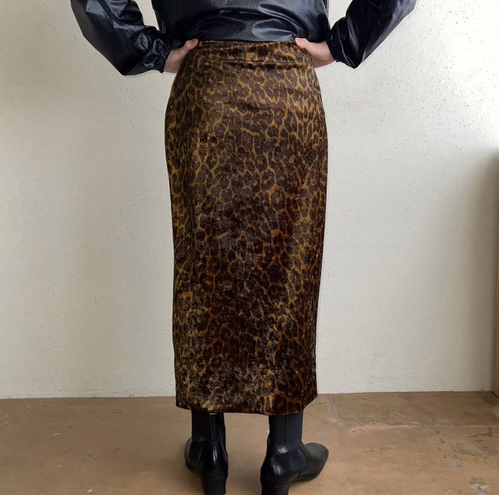 90s Leopard Print Skirt Made in USA