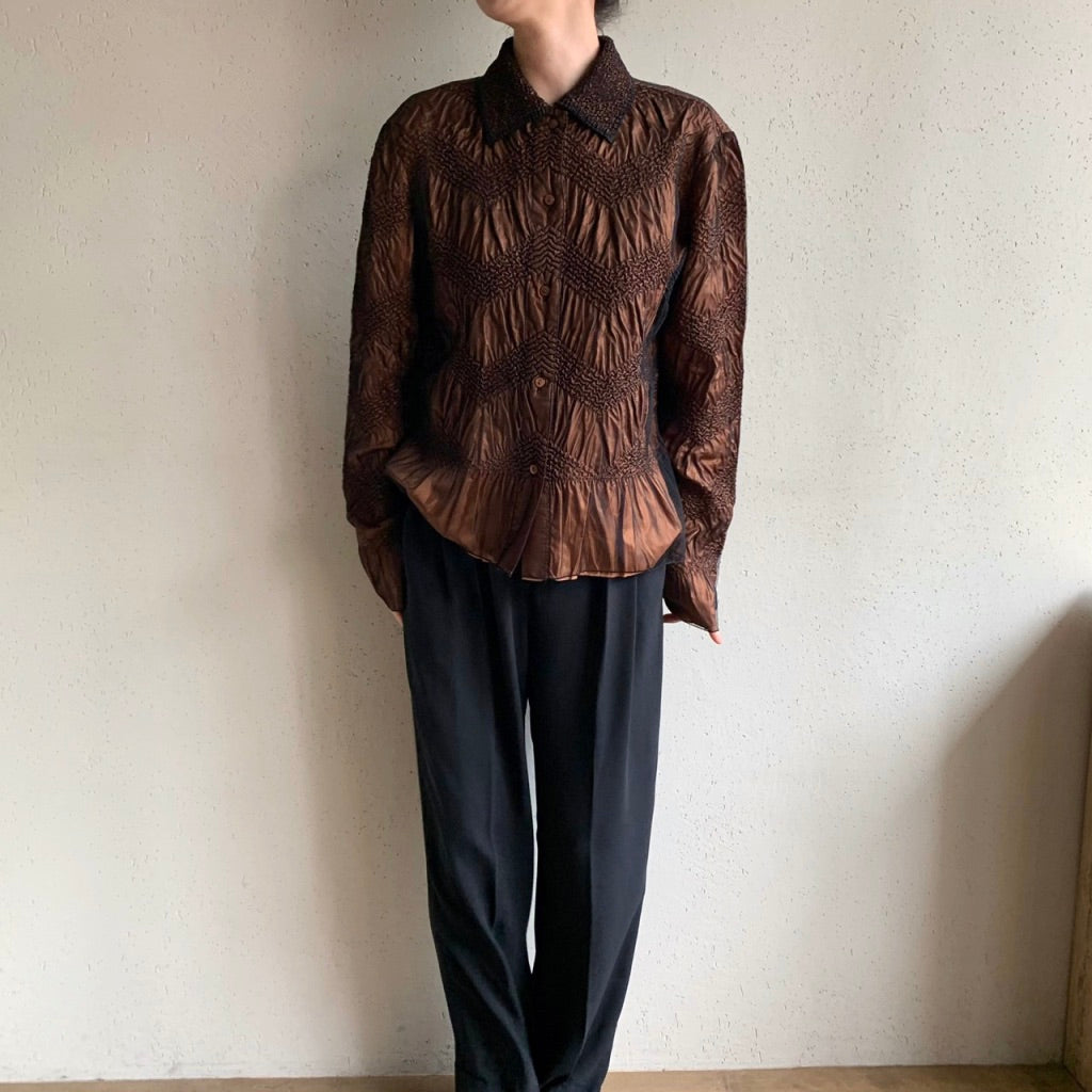 Brown Design Blouse
