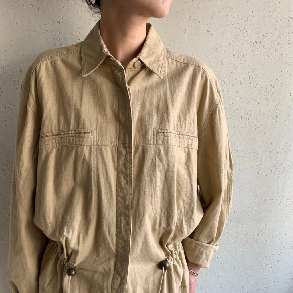 90s Linen Oversized Design Jacket