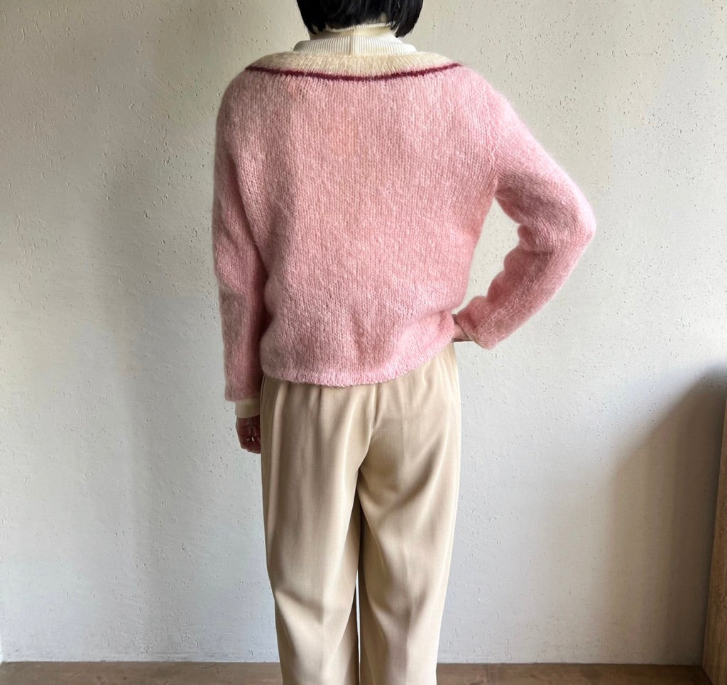 70s V-Neck Design Knit