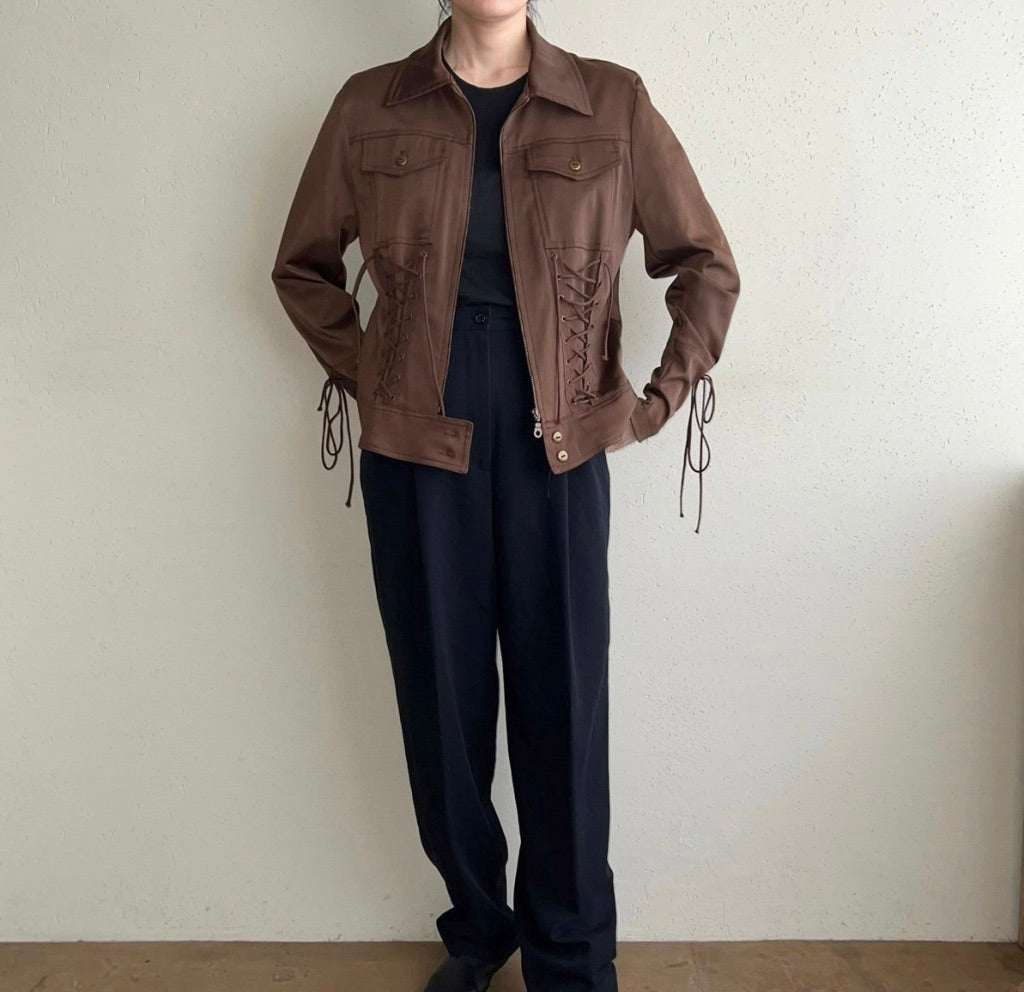 90s EURO Lace Up Design Jacket