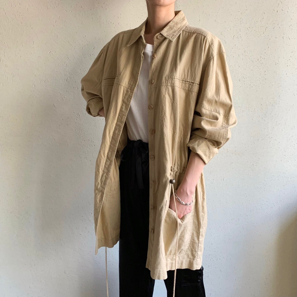 90s Linen Oversized Design Jacket