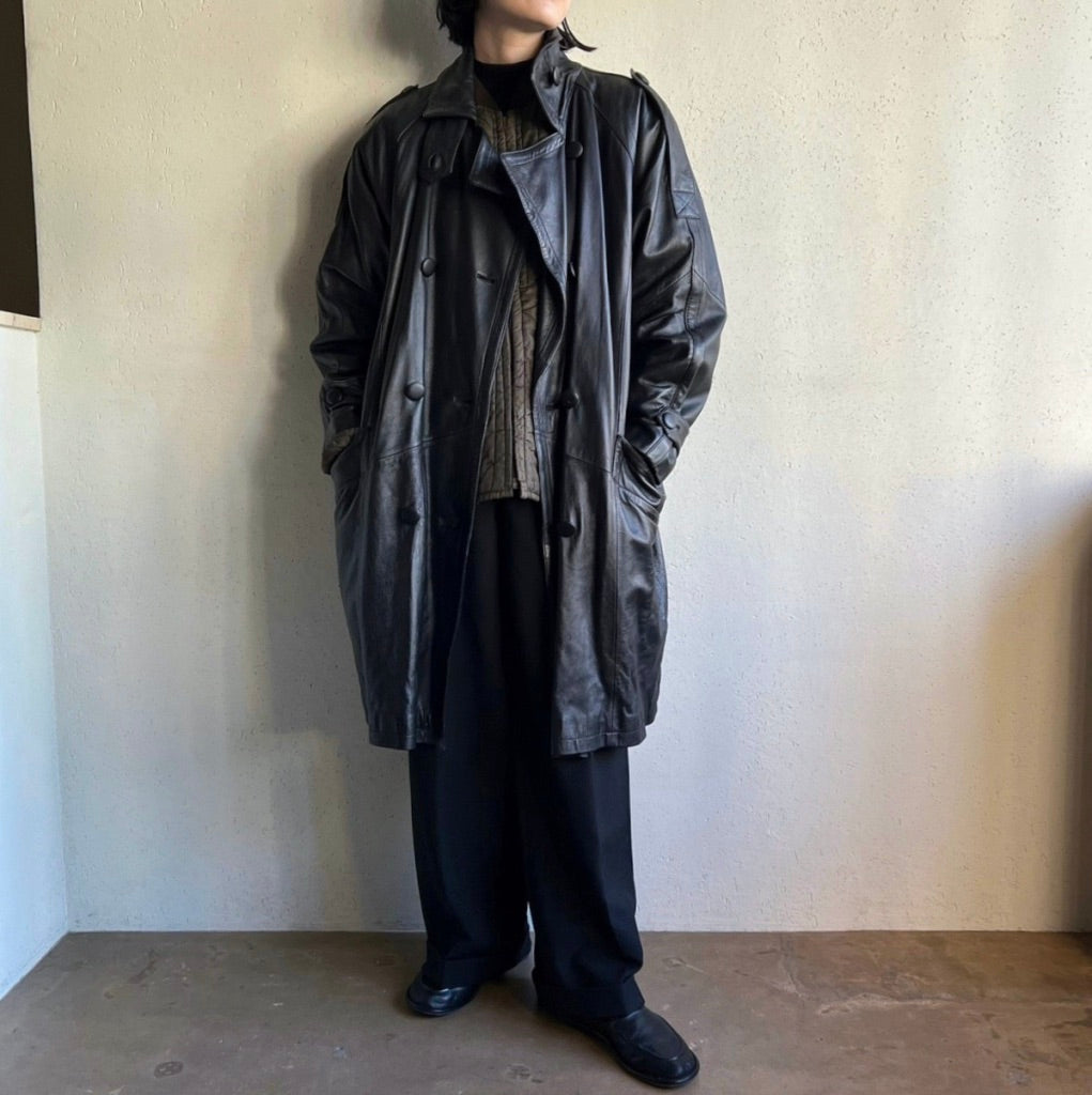 90s Leather Coat