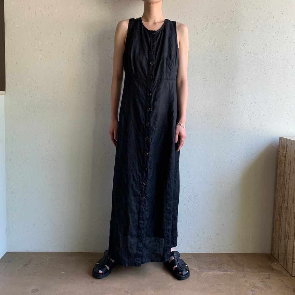 90s Cross back Linen Dress