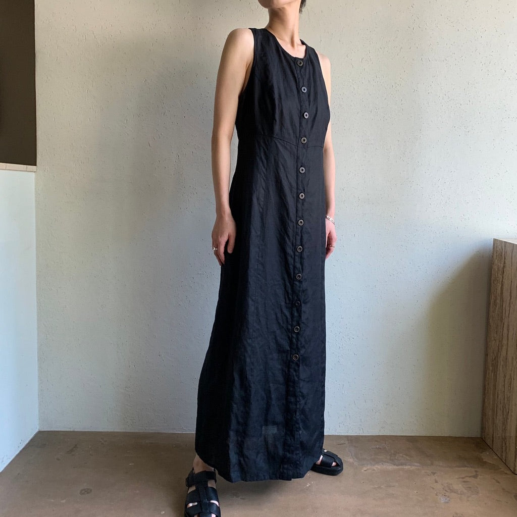 90s Cross back Linen Dress