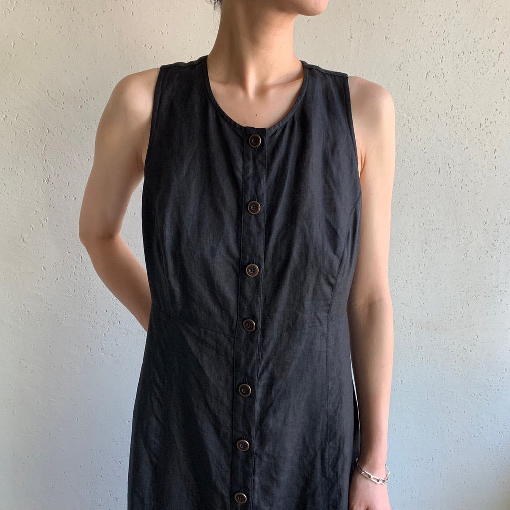 90s Cross back Linen Dress