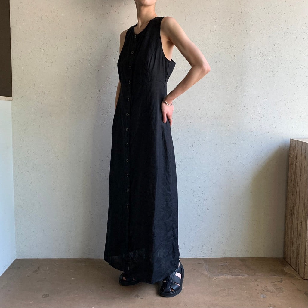 90s Cross back Linen Dress