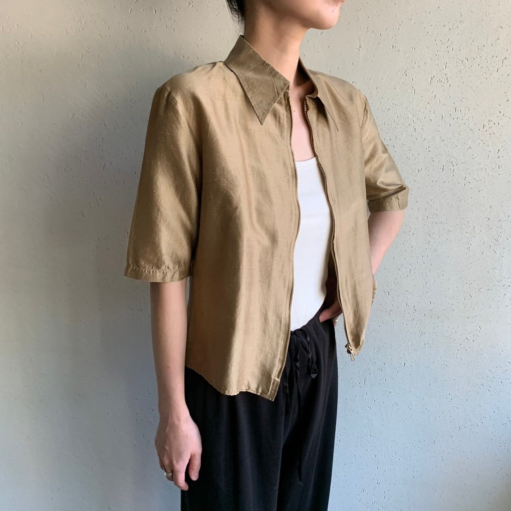 90s Silk Shirts Jacket Made in USA
