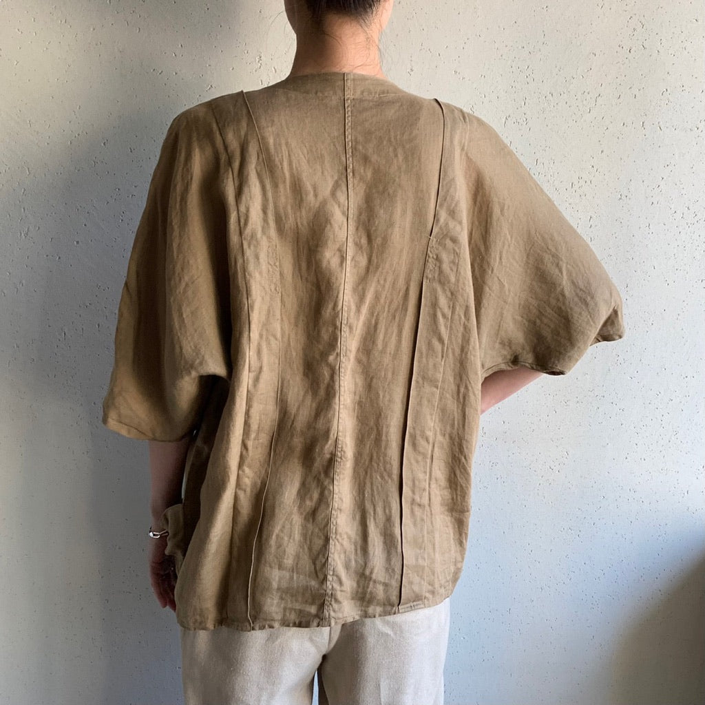 80s Linen Light Jacket Blouse Made in Italy