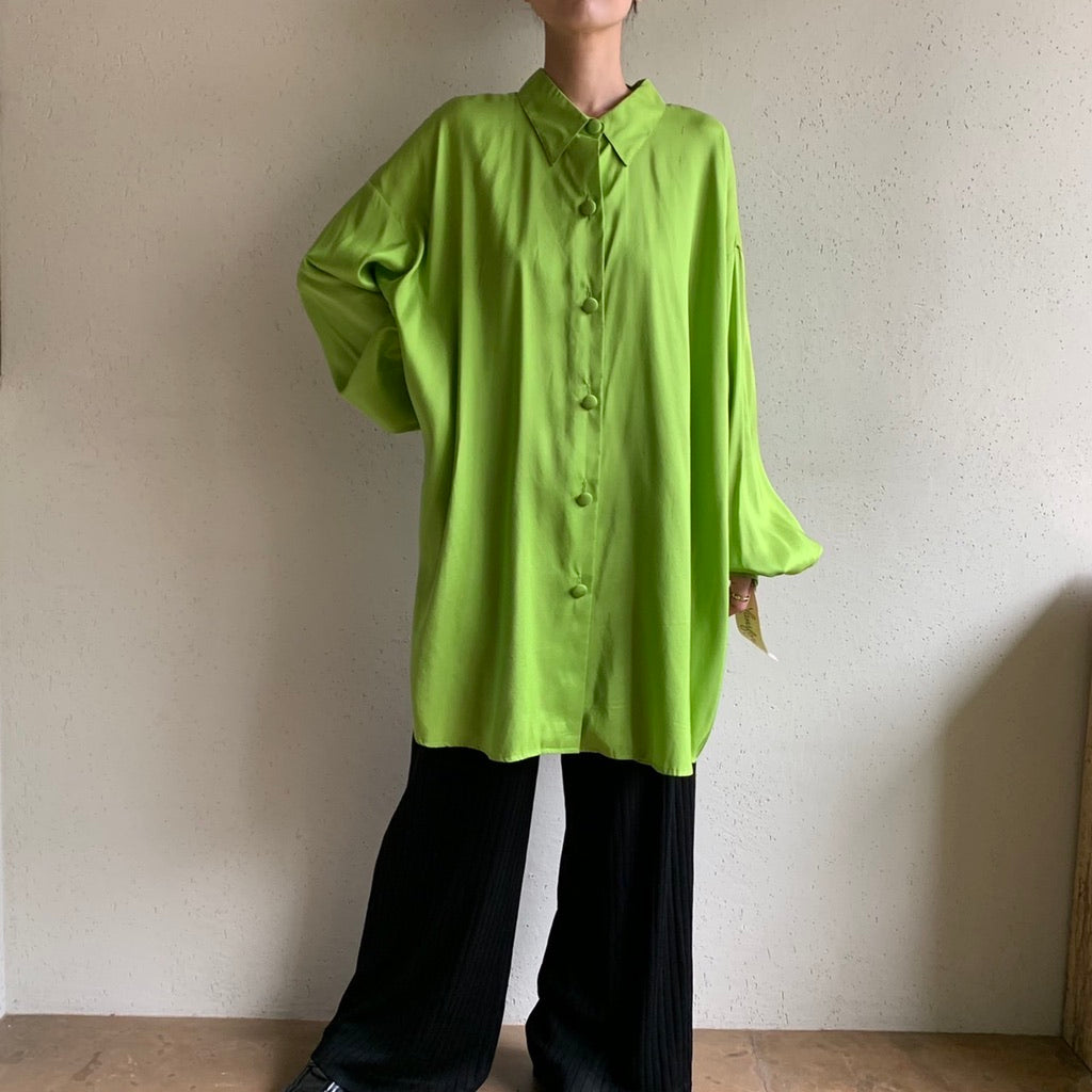 90s Silk Oversized Blouse Made in USA