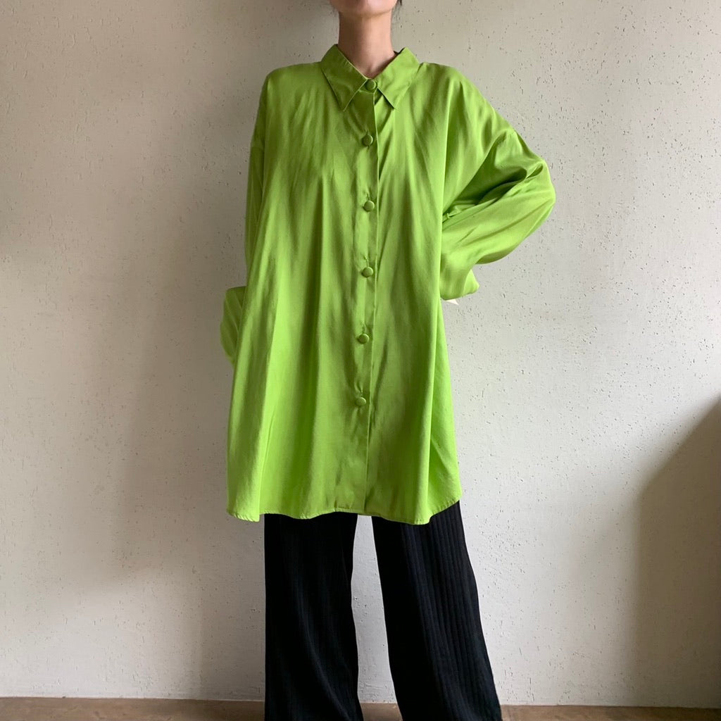 90s Silk Oversized Blouse Made in USA