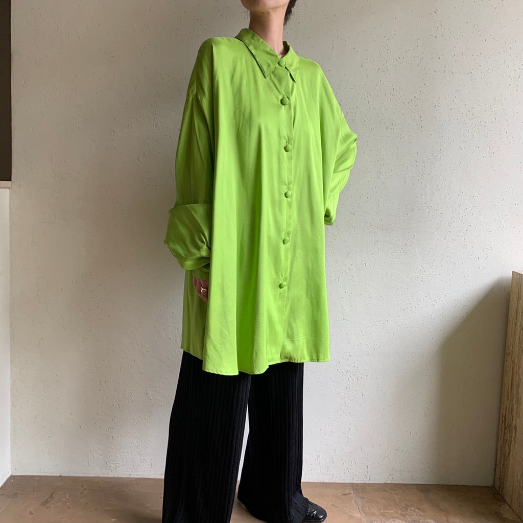 90s Silk Oversized Blouse Made in USA