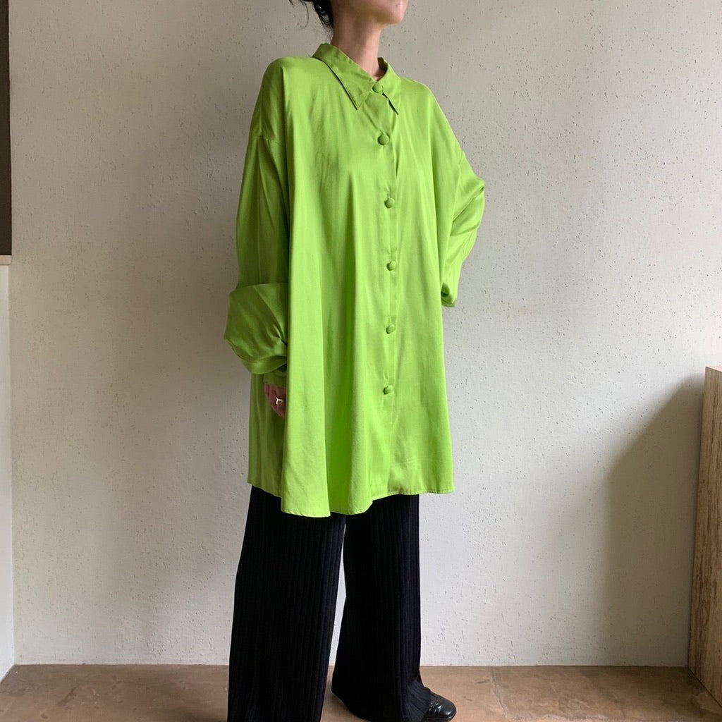 90s Silk Oversized Blouse Made in USA