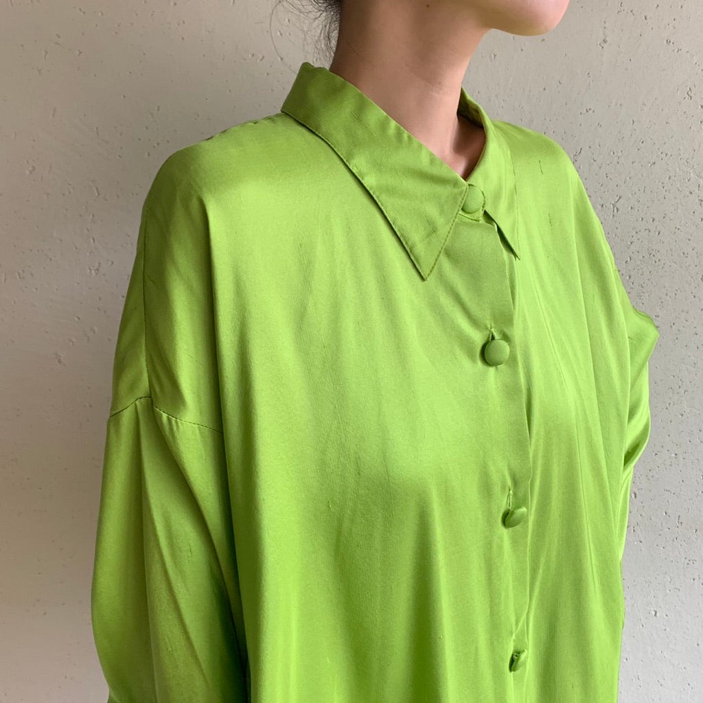 90s Silk Oversized Blouse Made in USA