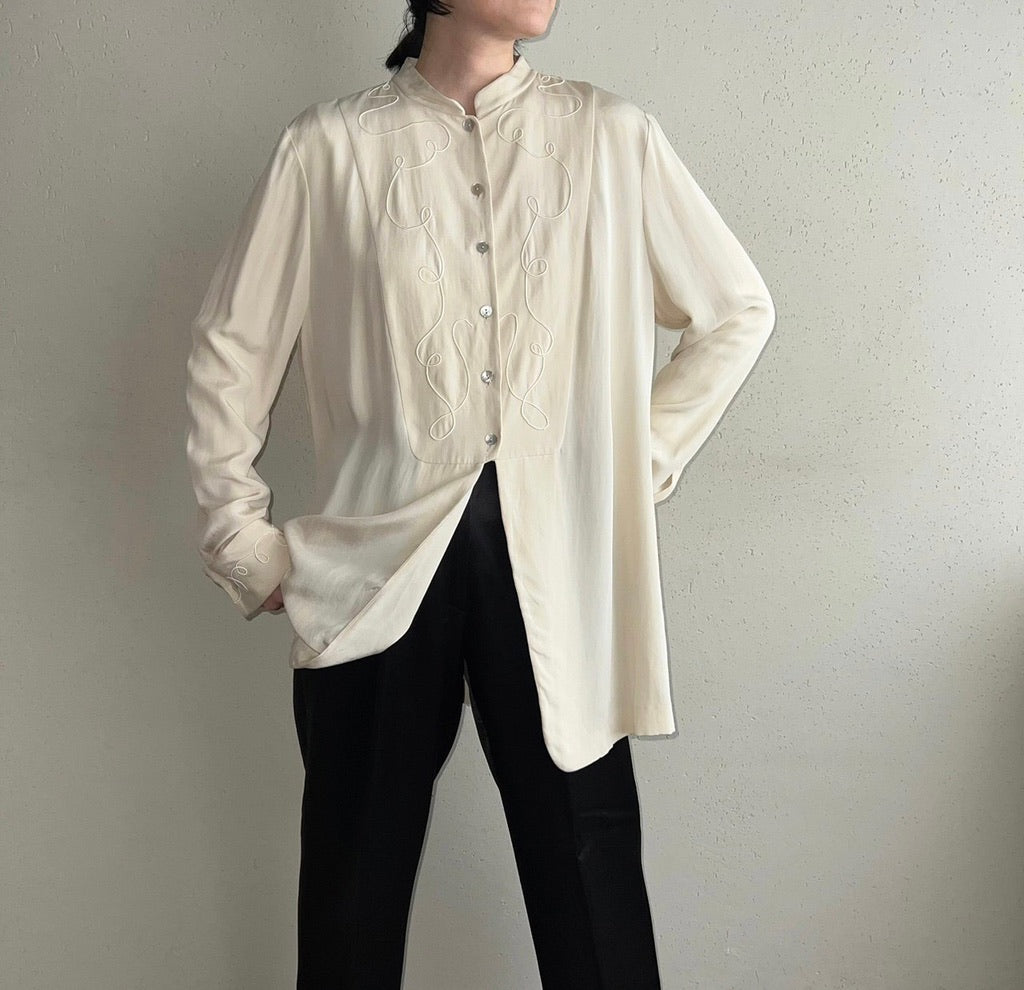 90s Design Silk Blouse