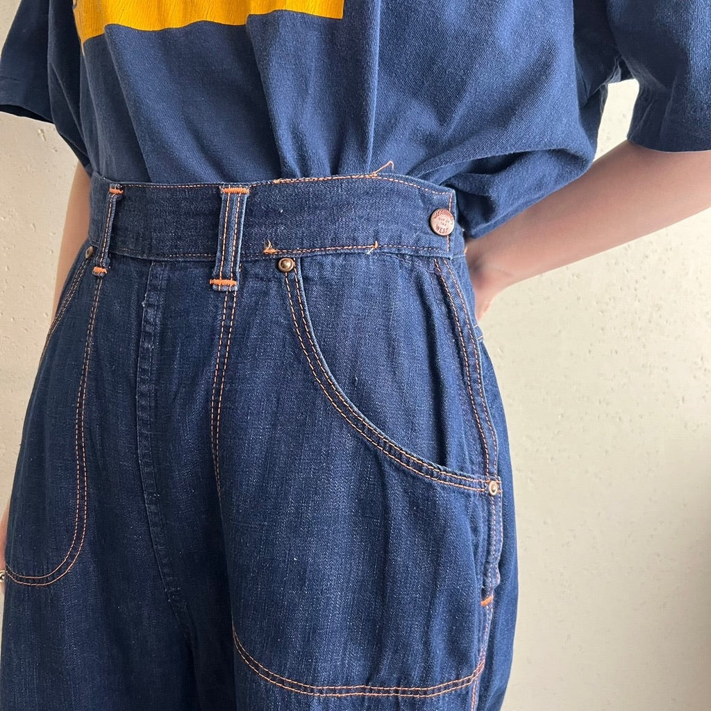 50s Jeannie High Waist Side Zip Denim