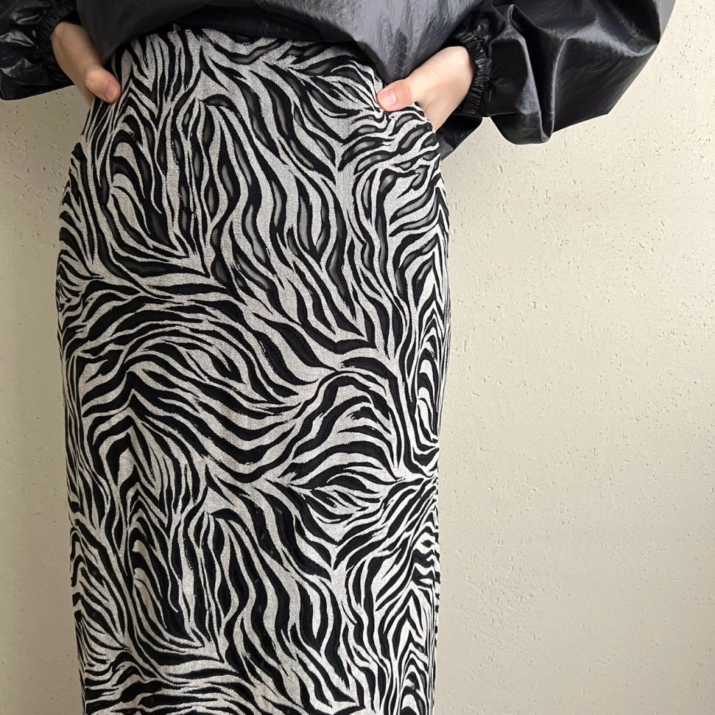 90s Zebra Pattern Skirt