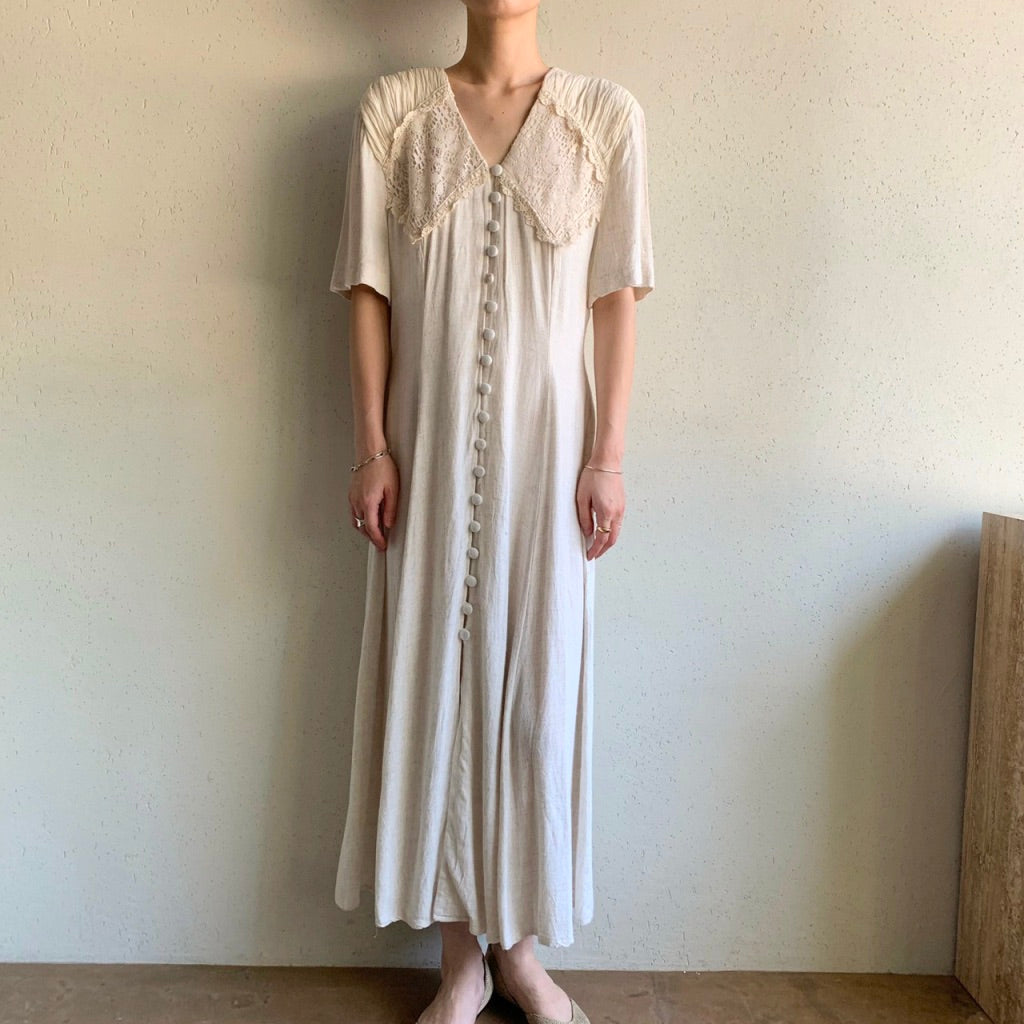 80s Lace Design Dress Made in Canada