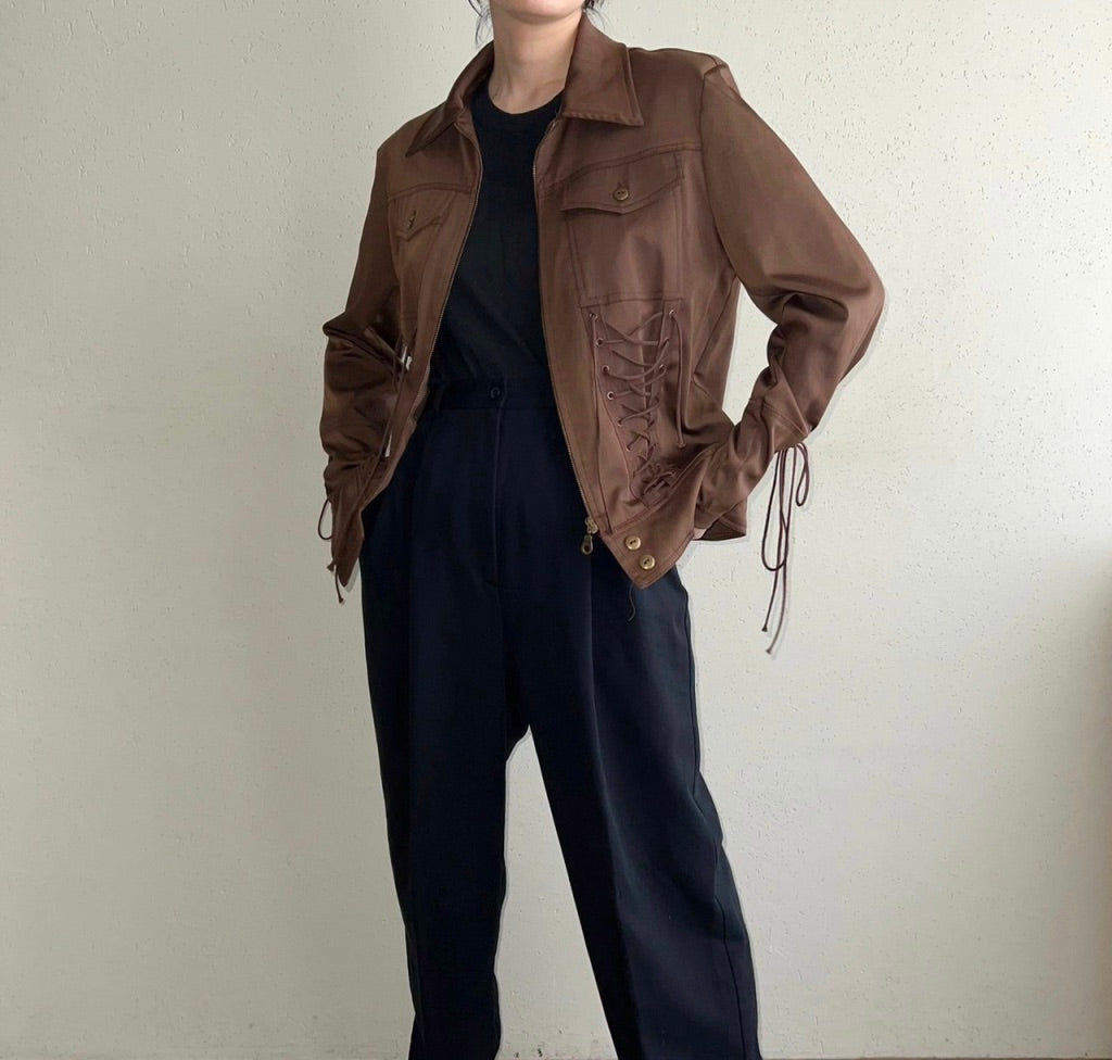 90s EURO Lace Up Design Jacket
