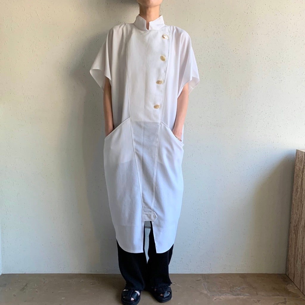 80s White Design Dress