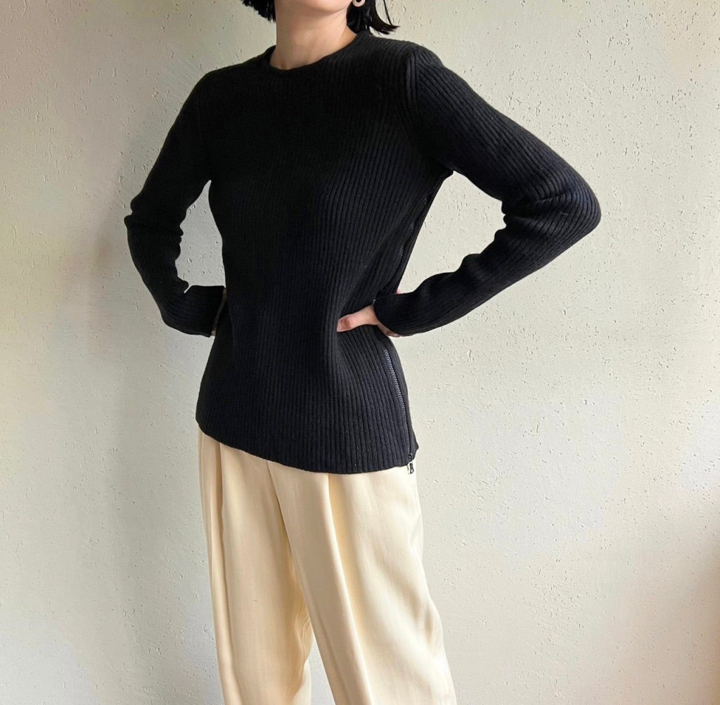 " EMPORIO ARMANI " Zipped Knit Top