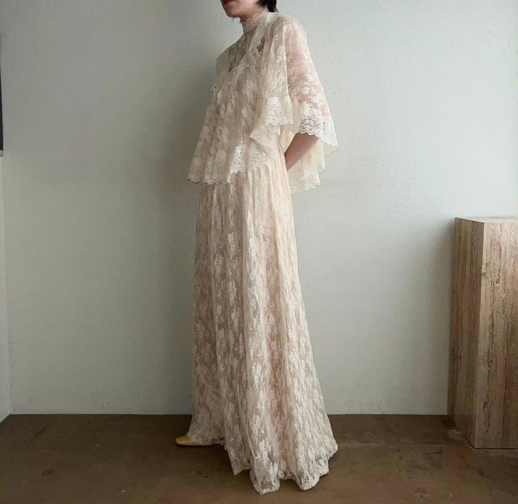 70s Lace Sheer Dress