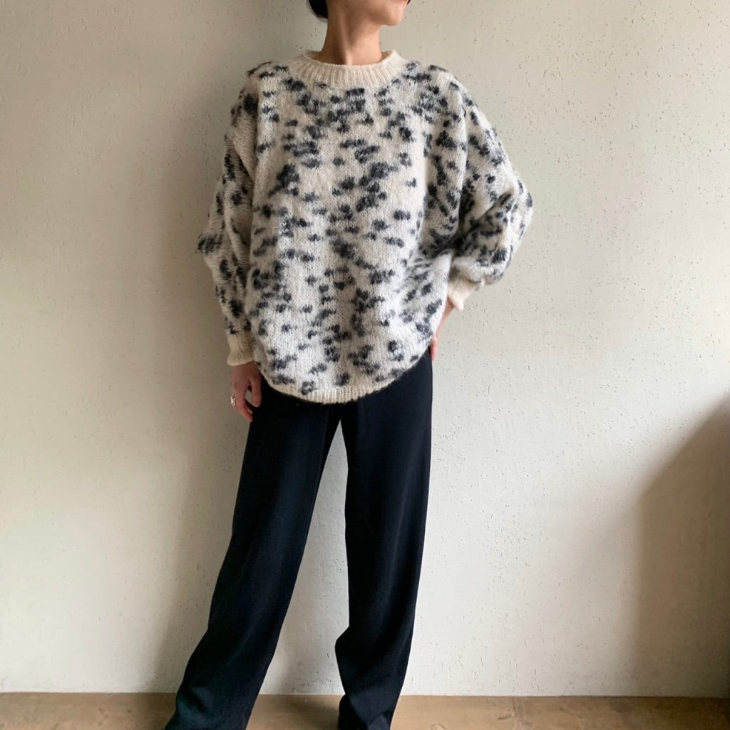 80s Black ×White Knit