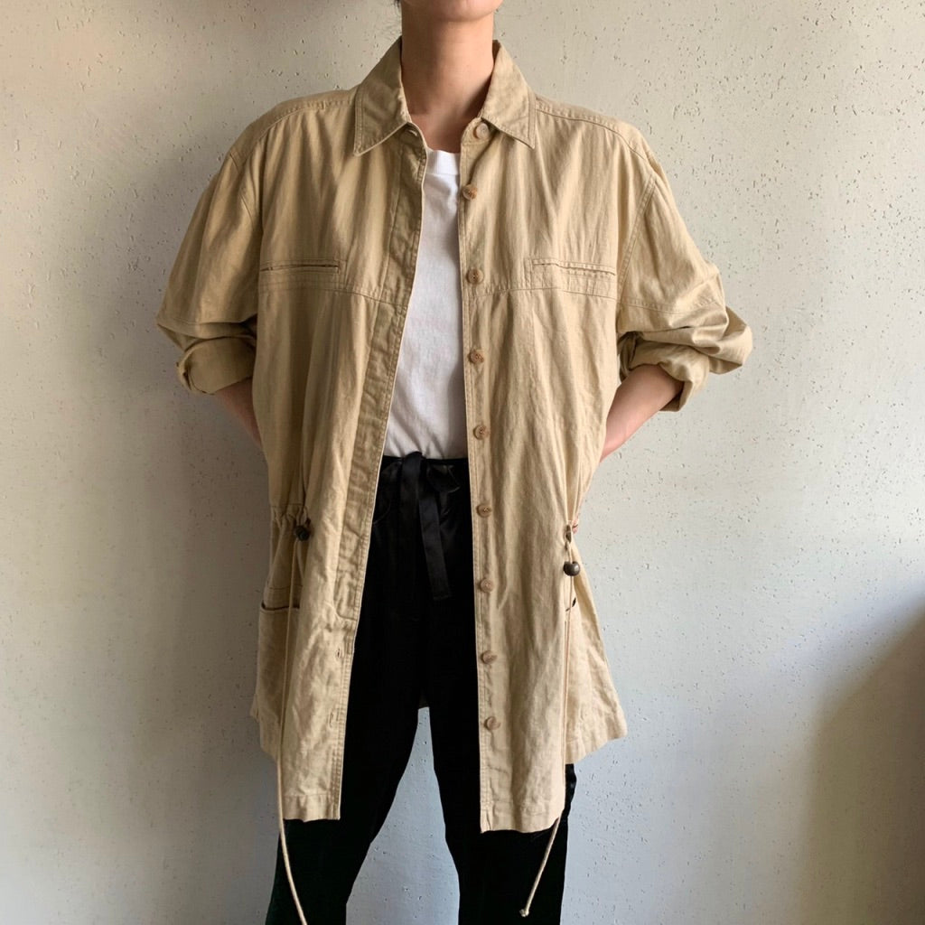 90s Linen Oversized Design Jacket