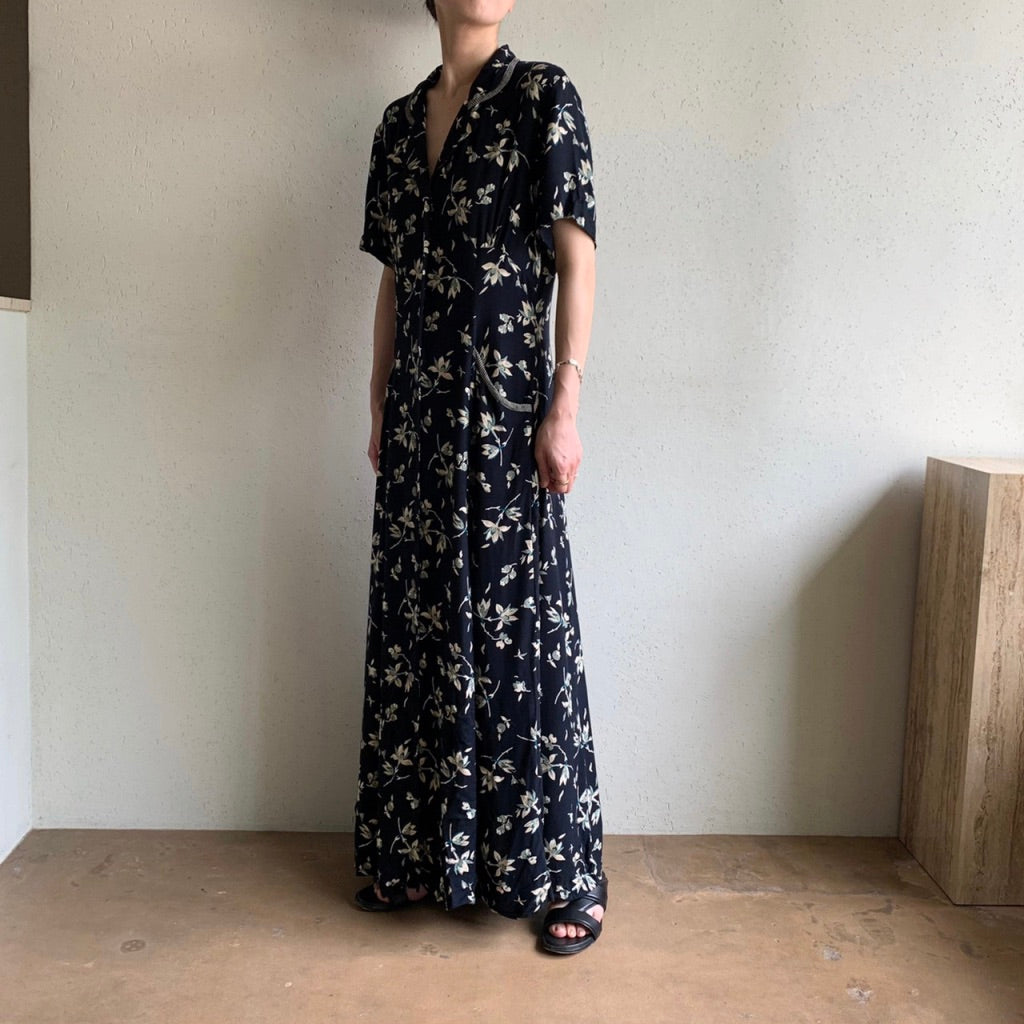 90s Printed Dress Made in USA