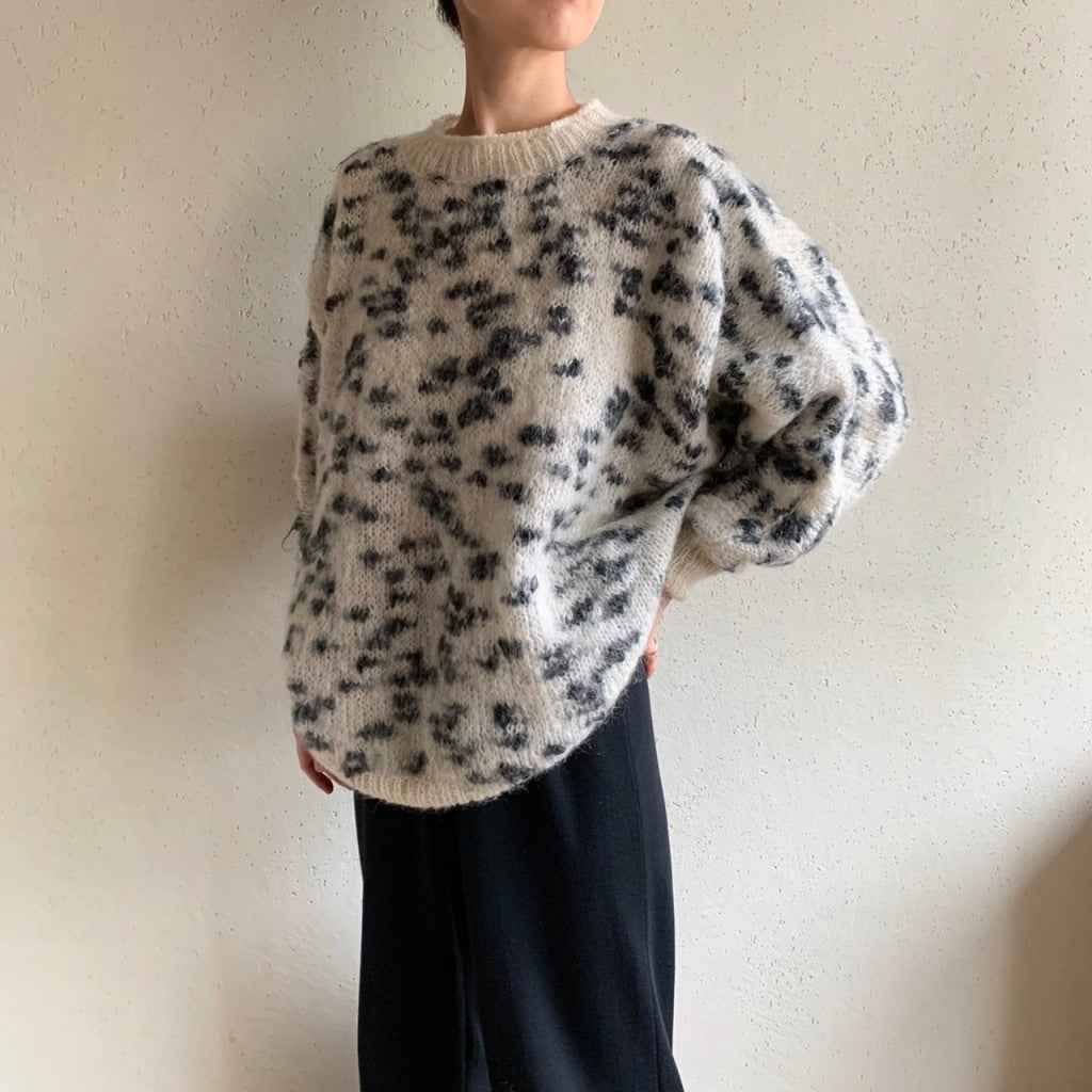 80s Black ×White Knit