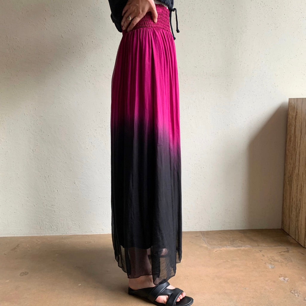 90s Gradation Silk Skirt Made in Italy