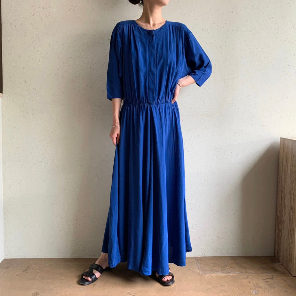 80s Blue Dress Made in USA