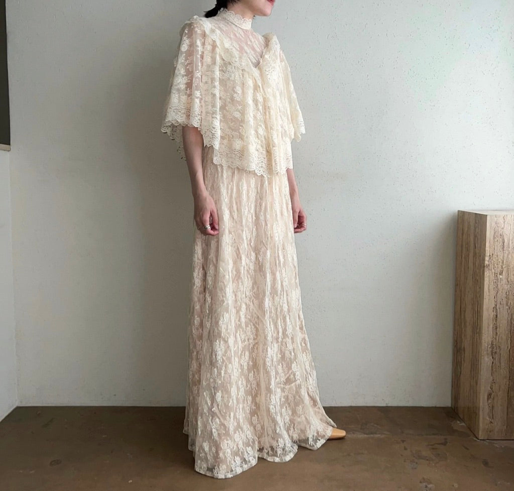 70s Lace Sheer Dress