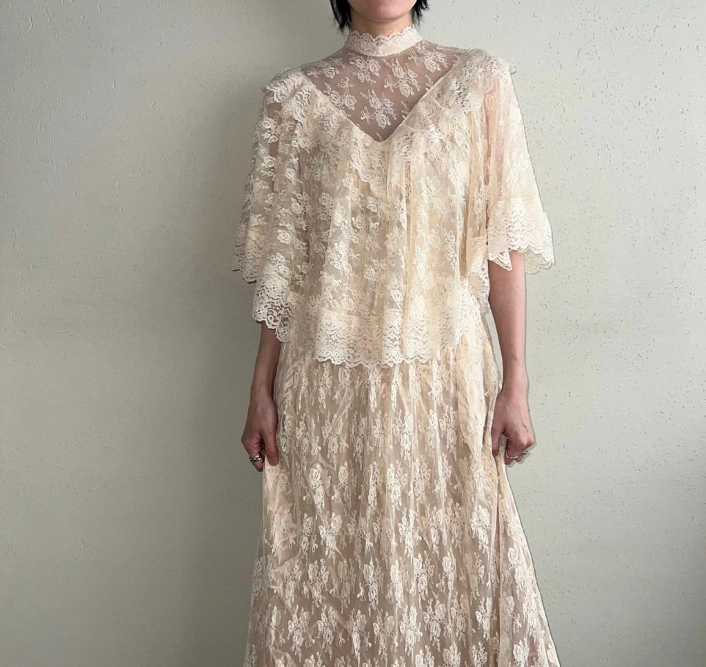 70s Lace Sheer Dress