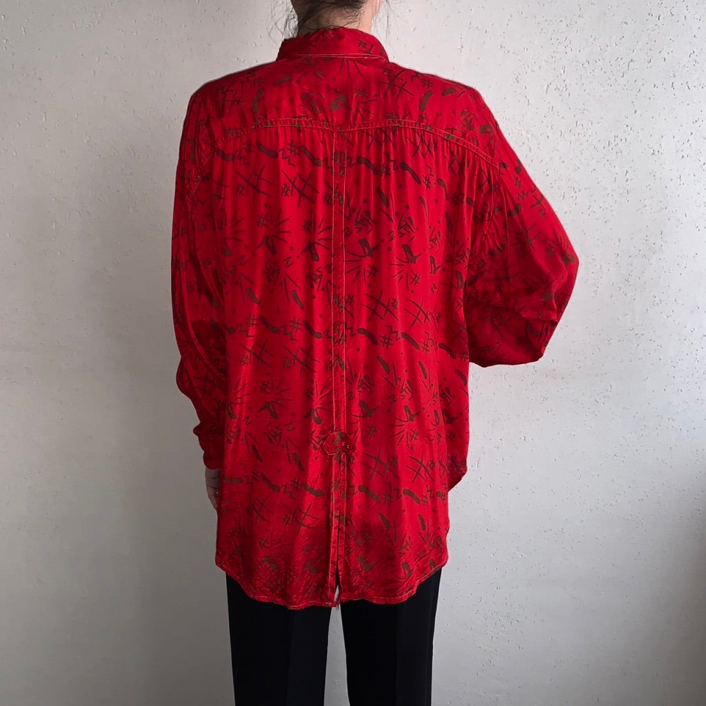 90s Abstract Rayon Shirt